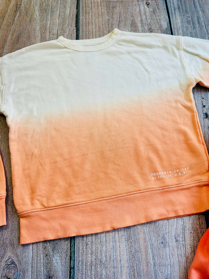 Gap Kids size 10 boys ombré french terry sweater top and sweatpants, sweats, joggers set, like new, Kids 10 (medium)
