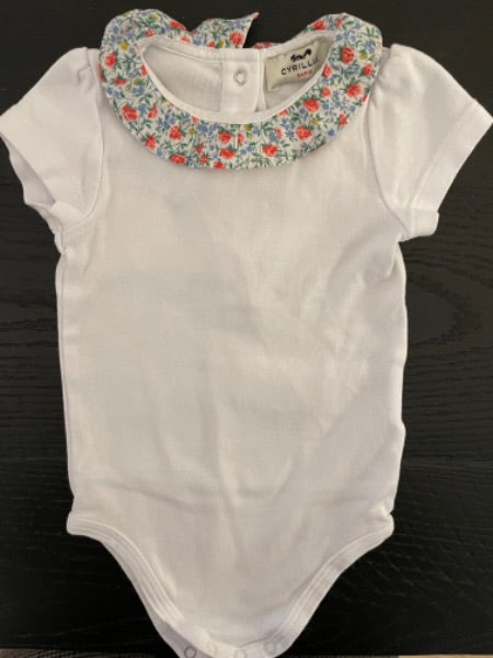 NWOT Cyrillus Paris Onesie with Liberty collar 6M, Kids 6 Month (3-6M)