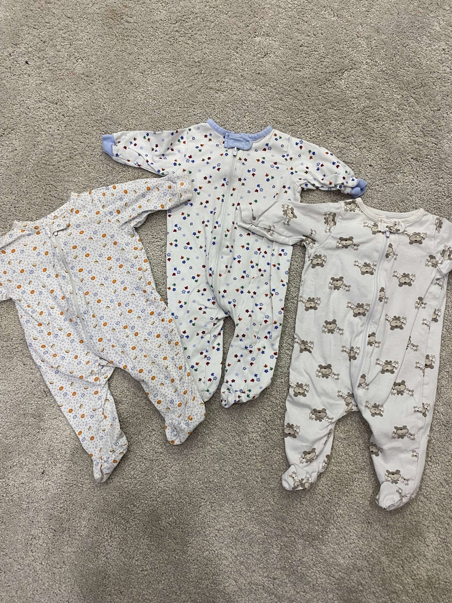 Cotton Gerber Baby Sleepers, 3 months , Kids 3 Month (0-3M)