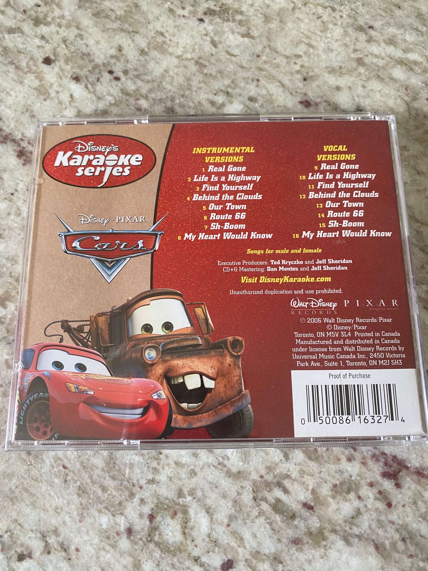 Disney Cars Music CD