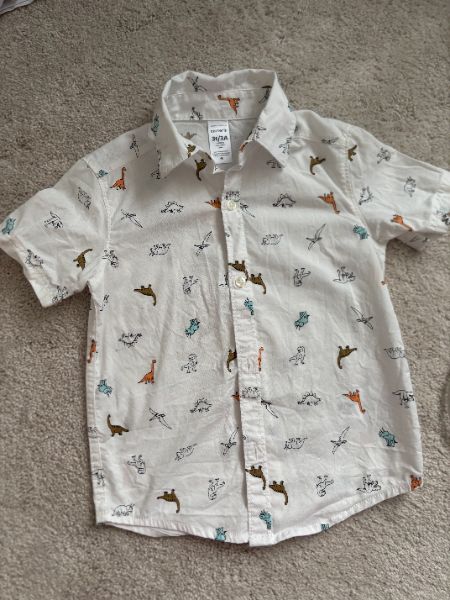 Dinosaur Button Up Polo Shirt, 3T, Carter's, Kids 3T