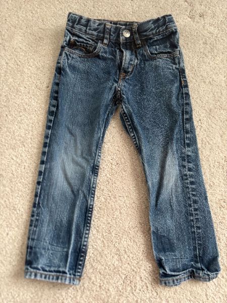 Blue Jeans with Adjustable Button/Elastic Waistband, 3T, Kids 3T