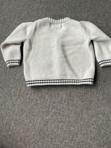 The White Company 🇬🇧 (UK Brand) - knit cardigan and nautical detail , Kids 6 Month (3-6M)