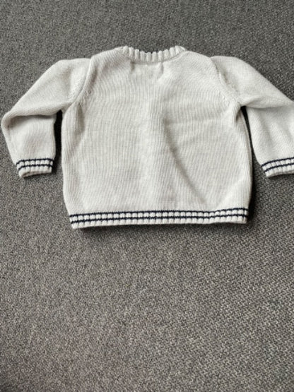 The White Company 🇬🇧 (UK Brand) - knit cardigan and nautical detail , Kids 6 Month (3-6M)