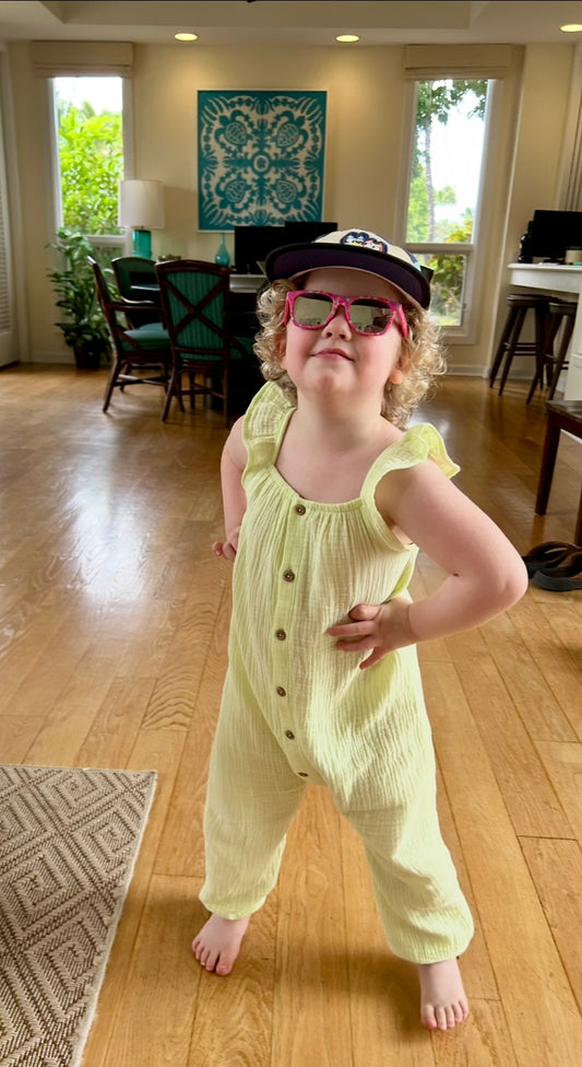 3T Toddler Girls Ruffle Sleeved Summer Romper , Kids 3T
