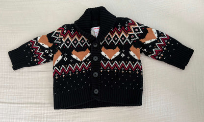 Joe Fresh 3-6 Months Unisex Button-up Fox Sweater , Kids 6 Month (3-6M)