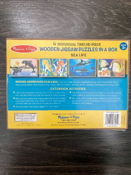 Melissa & Doug 4 12-pc Wooden Puzzles