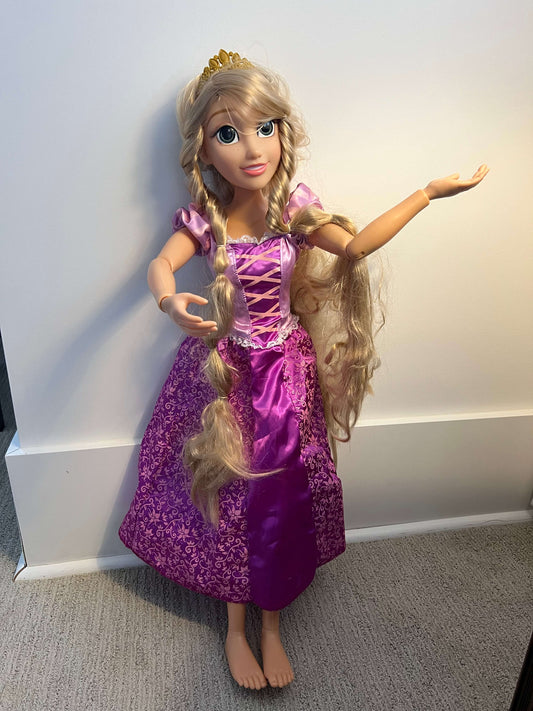 Disney Princess Rapunzel Doll Playdate 32” Tall & Poseable, My Size Articulated Doll in Purple Dress