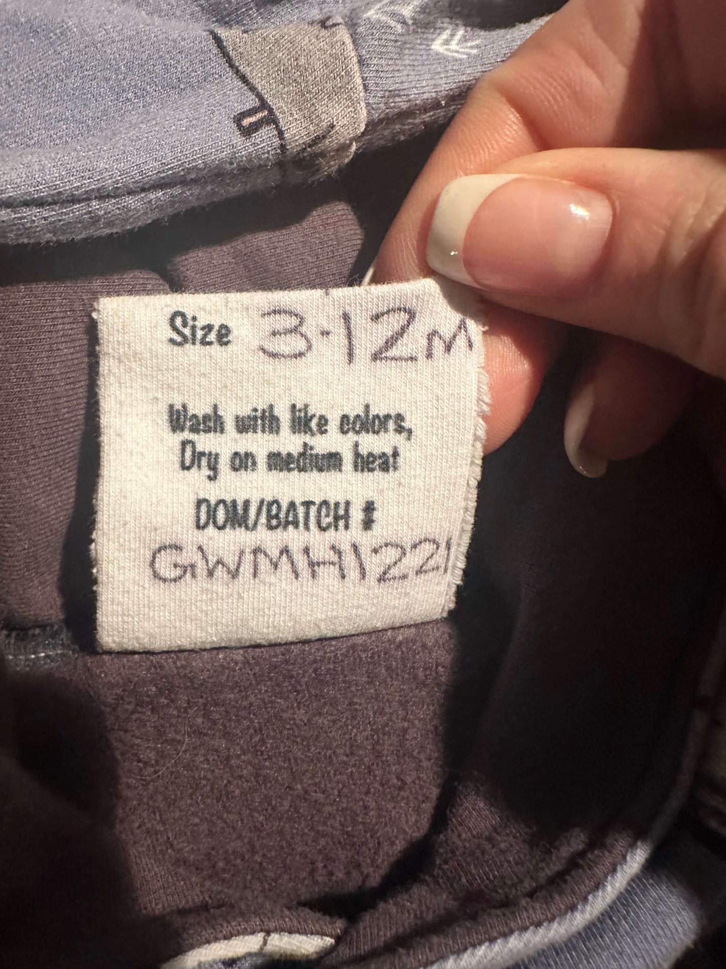 Grow with me hoodie 3-12mo, Kids 12 Month (9-12M)