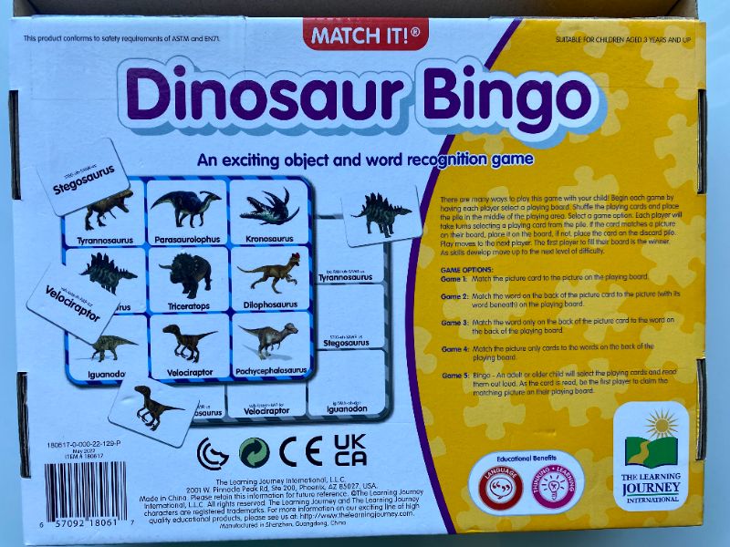 Dinosaur Bingo and Fold-out Dinosaur Book