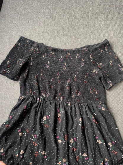 Seraphine 🇬🇧 -Black dress with floral details, maternity and nursing, Maternity S (4-6)