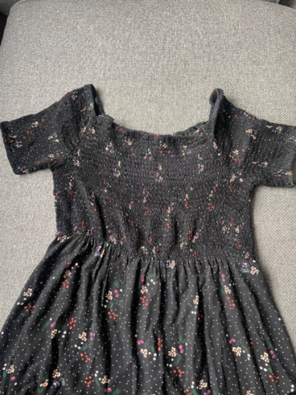 Seraphine 🇬🇧 -Black dress with floral details, maternity and nursing, Maternity S (4-6)