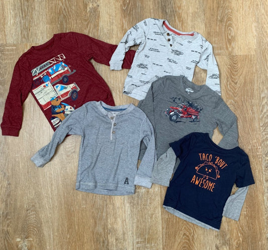 BUNDLE: Miscellaneous Long Sleeve Shirts x 5  - 3T, Kids 3T