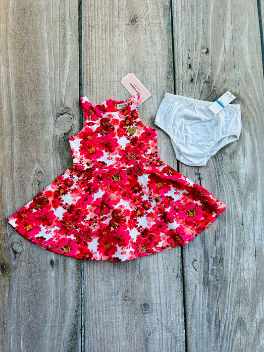 Juicy Couture size 24m girls beautiful floral print twirly dress with golden zipper, new with tags, Kids 24 Month (18-24M)
