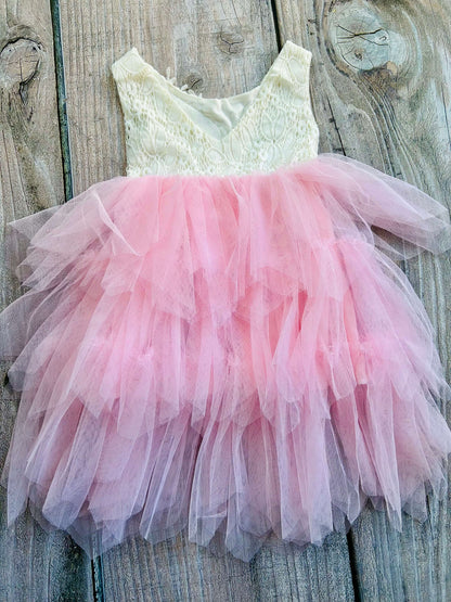 Rae’s Closet size 2/3T girls ivory pink tulle fancy dress, worn once, retails for $85 and up, Kids 3T