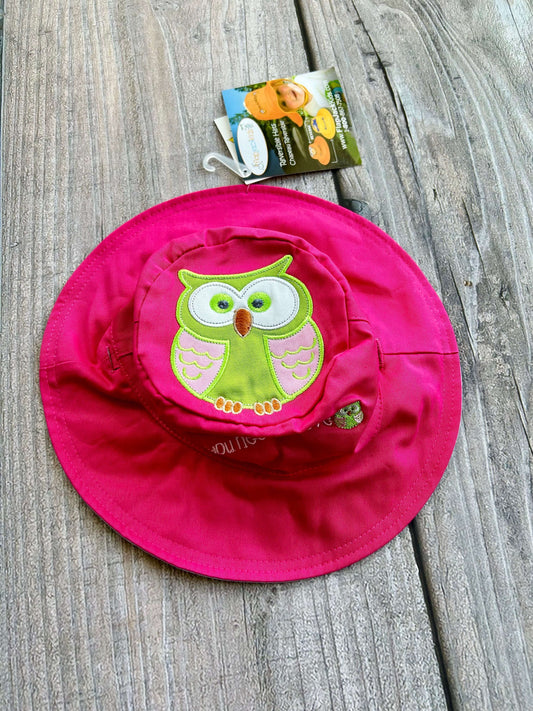 Flapjack Kids reversible bucket hat, 2-4yrs, peacock/owl, new with tags