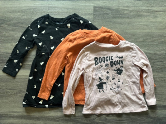 Three Girls Tshirts (long sleeve Halloween themed) 3T