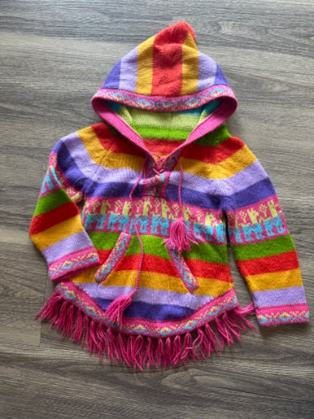 Multi Coloured Poncho Sweater, Kids 3T