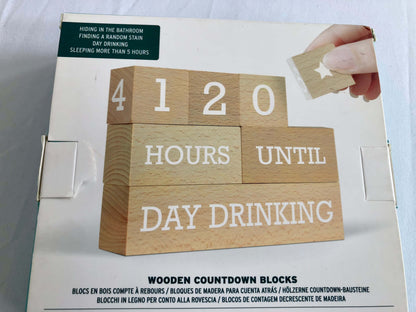 Wooden Countdown Blocks: Parenting Edition