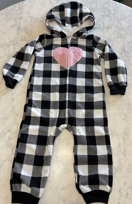 24m Fleece Zip Up Onesie, Kids 2T