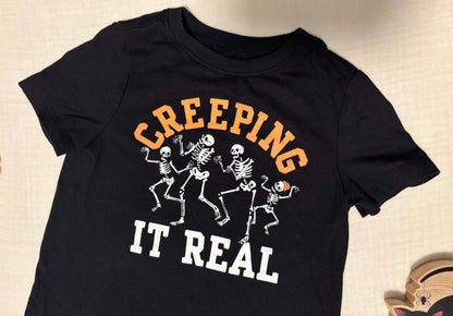 Old Navy "Creeping It Real" 3T Unisex Halloween Short Sleeved Shirt , Kids 3T