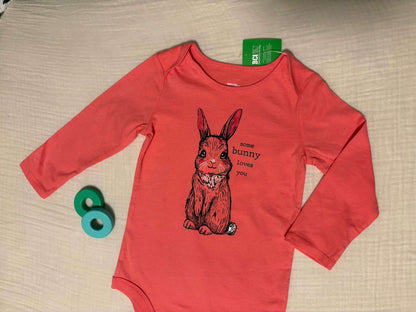 "Some Bunny Loves You" 18-24 Months Baby Girl Long Sleeved Onesie *BNWT*, Kids 24 Month (18-24M)