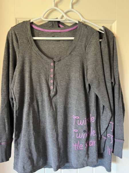 Thyme bundle of 2 maternity nursing  pajama tops XXL, Maternity 2XL+ (18+)