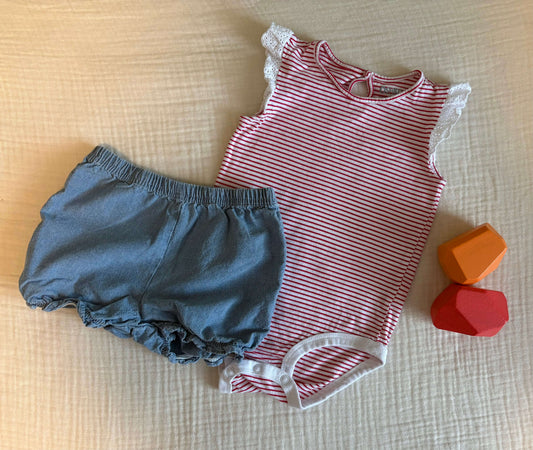 18 Months Baby Girl Two Piece Summer Outfit , Kids 18 Month (12-18M)