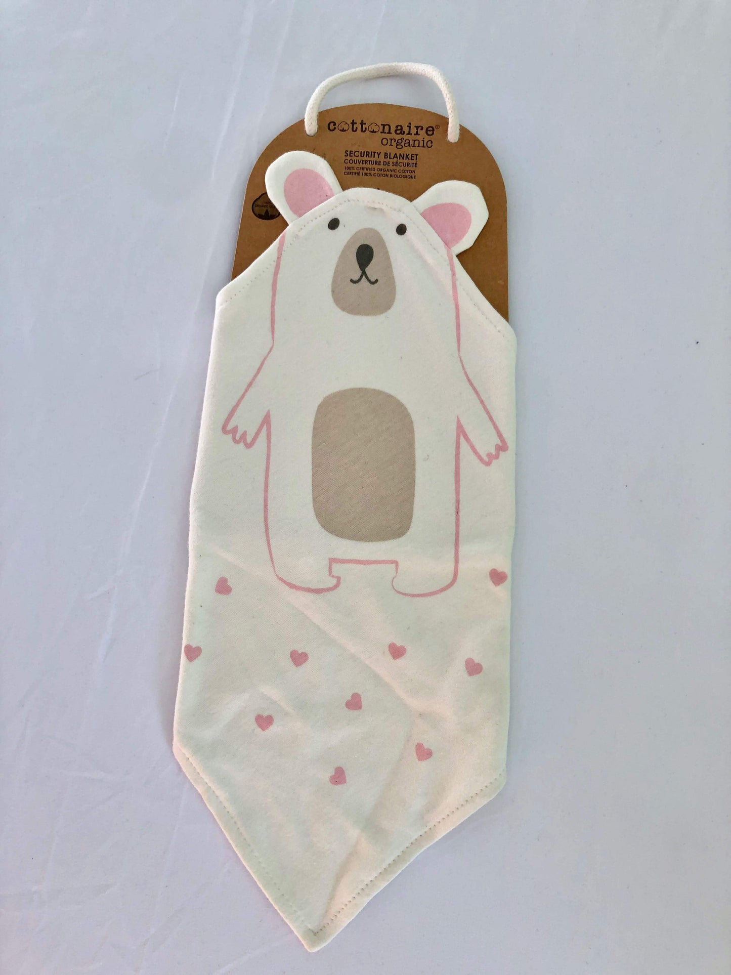 Cottonaire Organic Security Blanket, Bear, NWT