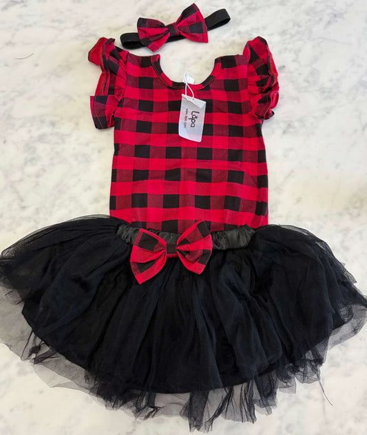 Buffalo Plaid Onesie and Tutu, Kids 18 Month (12-18M)