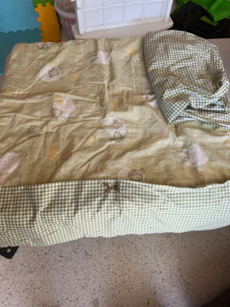 Matching crib blankets and fitted sheet