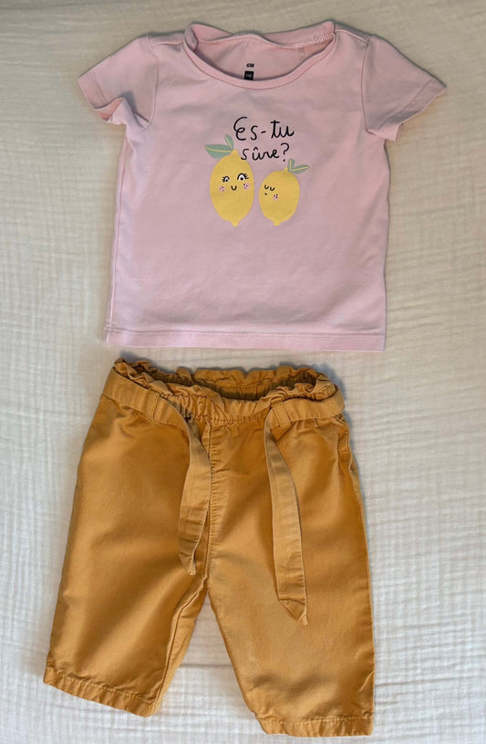 6 Months Baby Girl Two Piece Outfit, Kids 6 Month (3-6M)
