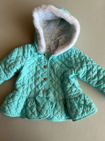 3T outdoor green  jacket with floral lining , Kids 3T