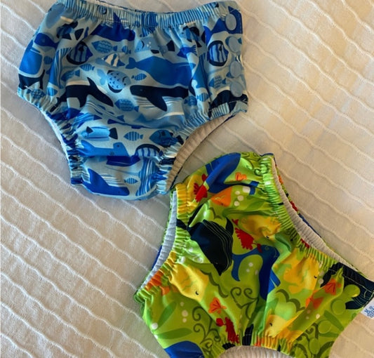 Two Reusable Swim Diapers, 6 months , Kids 6 Month (3-6M)