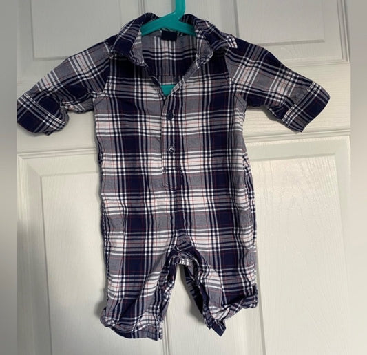 Baby Gap Plaid Romper, 0-3 months , Kids 3 Month (0-3M)