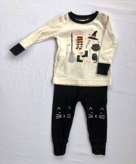 Halloween Pajamas: Witch + Black Cat, 18m, Kids 18 Month (12-18M)