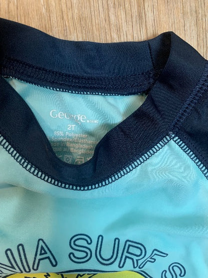 California surf school rash guard swim shirt size 2T, Kids 2T