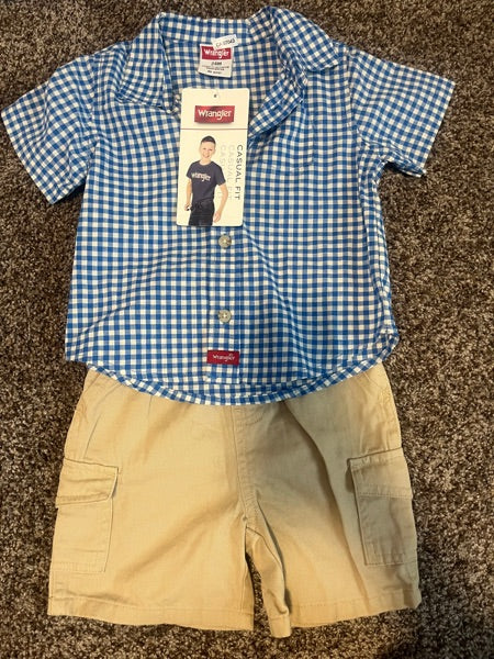 Wrangler Plaid Outfit Size: 24 Months, Kids 24 Month (18-24M)