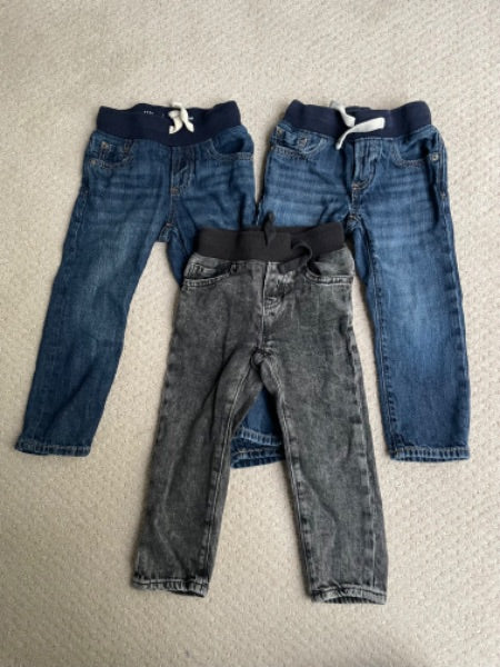 Gap, elastic waisted jeans. 3 pairs , 3T