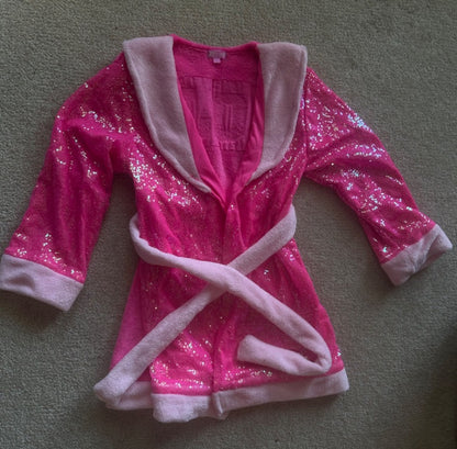 Jojo pink housecoat, Kids 7 & 8 (small)
