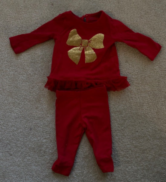 Red bow outfit, Kids 3 Month (0-3M)