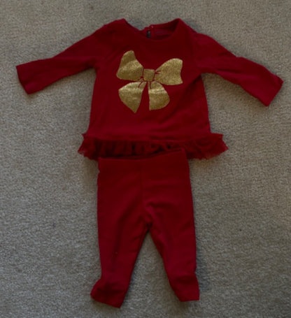 Red bow outfit, Kids 3 Month (0-3M)