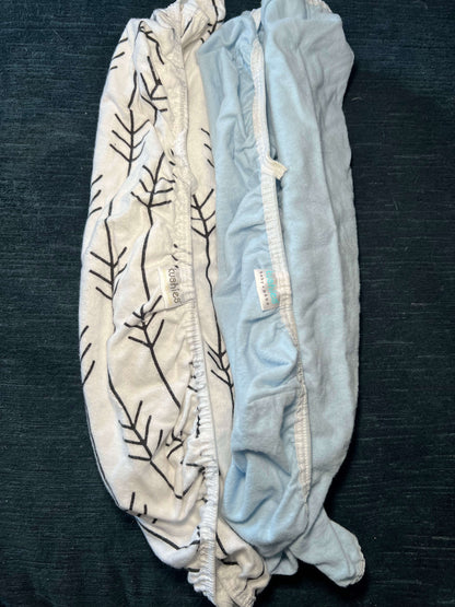 2 sets of flannel bassinet sheets