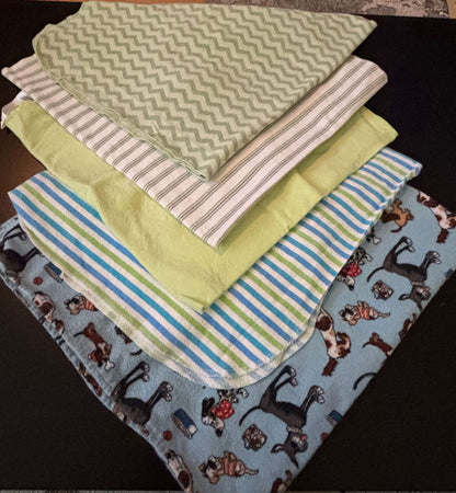 Bundle of 5 Flannel Receiving Blankets