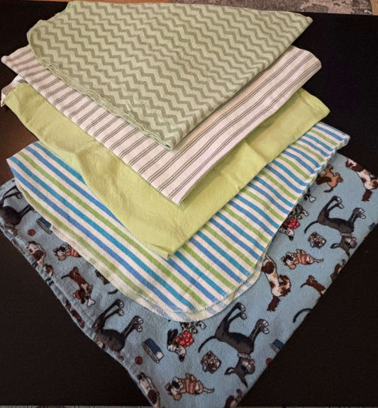 Bundle of 5 Flannel Receiving Blankets