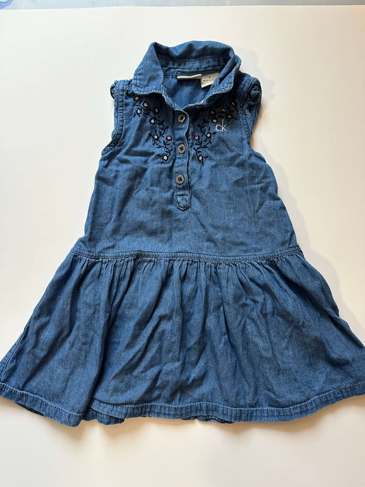 Calvin Klein Embroidery Dress Size 4, Kids 4/4T
