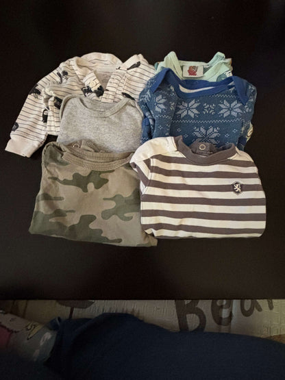 Long Sleeve Onesies - Bundle of 6! 0-3m, Kids 3 Month (0-3M)