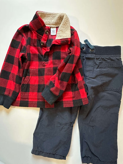 2T outfit (Flannel and Navy Pants), Kids 2T