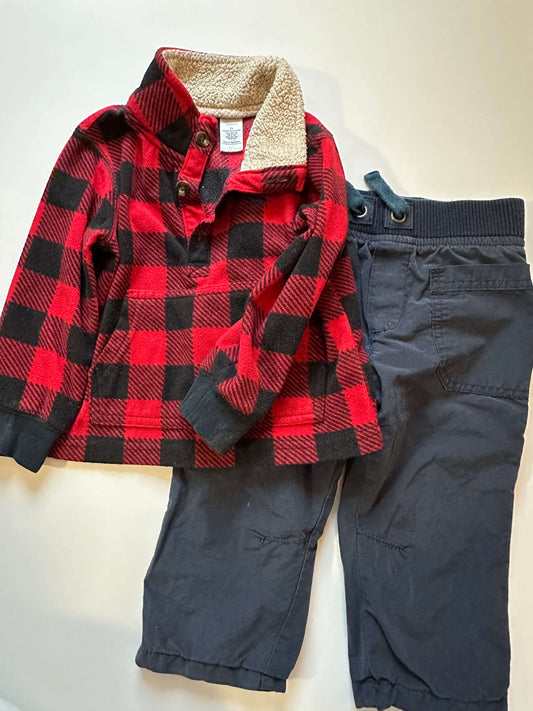 2T outfit (Flannel and Navy Pants), Kids 2T