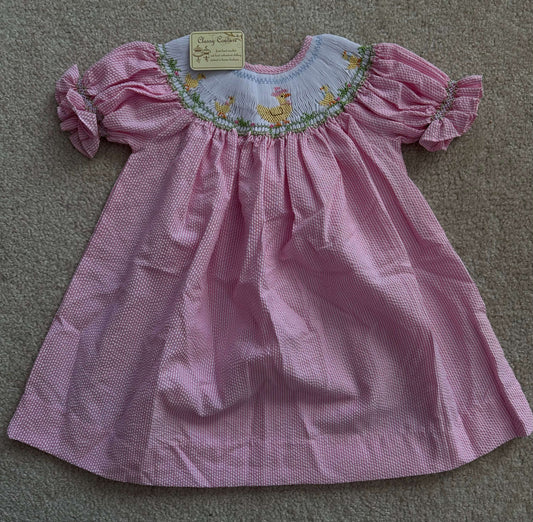 NWT Pink embroidered dress, Kids 12 Month (9-12M)